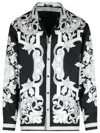 Versace Reversible Black Jacket With Baroque Print In Black