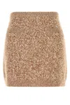 Versace Women Two-tone Virgin Wool Blend Mini Skirt In Brown