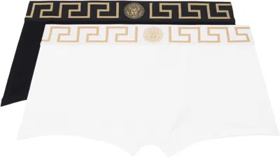 Versace Two-pack Black & White Cotton-jersey Boxer Briefs