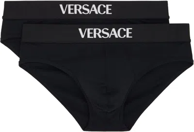 Versace Two-pack Black Cotton-jersey Briefs