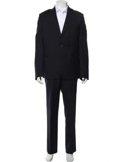 Pre-owned Versace Two-piece Wool Suit In Blue