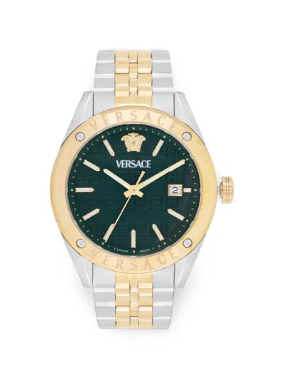 Versace Two-tone 41mm Watch In Green