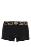 Versace Underpants Low Rise Trunk Stretch Bio Cotton Jers In Black