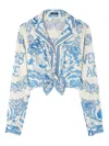 Versace Underwater Barocco Shirt And Blouse Multicolor In Blue