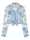 Versace Underwater Barocco Shirt And Blouse Multicolor In Blue