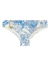 Versace Underwater Barocco Safety Pin Bikini Bottoms In Blue