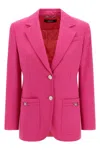 Versace Underwater Barocco Wool Boxy Blazer In Pink