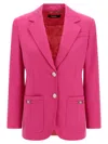 Versace Underwater Barocco Wool Boxy Blazer In Pink