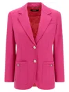 Versace Underwater Barocco Wool Boxy Blazer In Pink