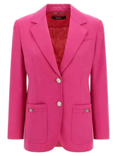 Versace Virgin Wool Blazer In Pink