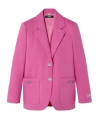 Versace Underwater Barocco Wool Boxy Blazer In Pink