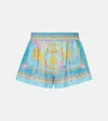 Versace Underwater Barocco Cotton And Silk Shorts