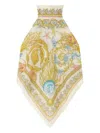 Versace Off-white Underwater Barocco Cover-up Foulard Top In Multi