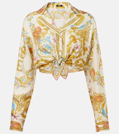 Versace Underwater Barocco Tie-front Shirt