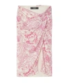 Versace Underwater Barocco Draped Midi Skirt