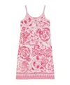 Versace Pink Underwater Barocco A-line Knit Minidress In Pink