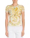 Versace Underwater Barocco Safety Pin Gathered Top In Black