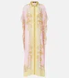 Versace Underwater Barocco Georgette Kaftan In Animal Print
