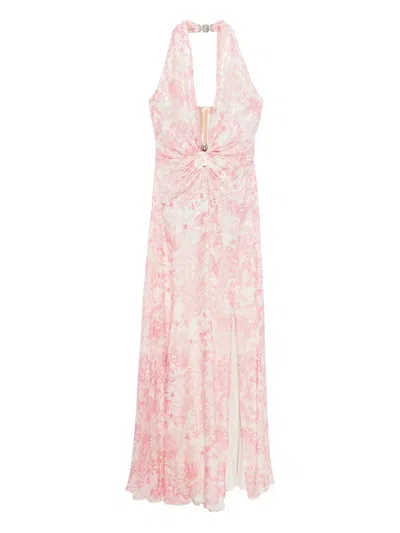 Versace Underwater Barocco Gown In Pink