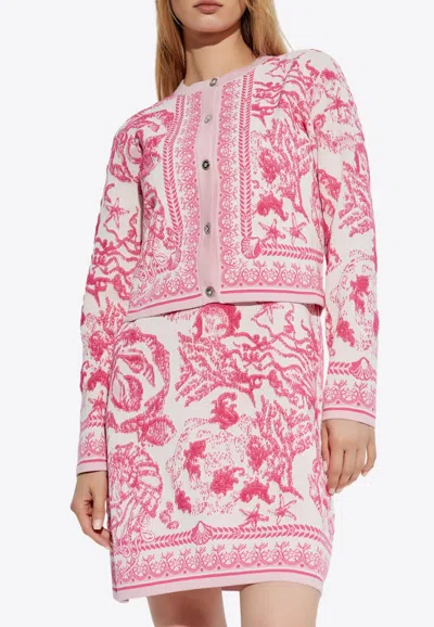 VERSACE UNDERWATER BAROCCO KNIT CARDIGAN