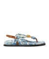 Versace Underwater Barocco La Medusa Sandals In Blue