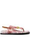 Versace Underwater Barocco La Medusa Flat Sandals In Pink