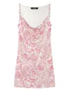 Versace Underwater Barocco Liquid Jersey Cowl-neck Mini Dress In Pink