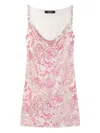 Versace Underwater Barocco Liquid Jersey Cowl-neck Mini Dress In Multi