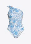 Versace Underwater Barocco One-piece Swimsuit In Multi
