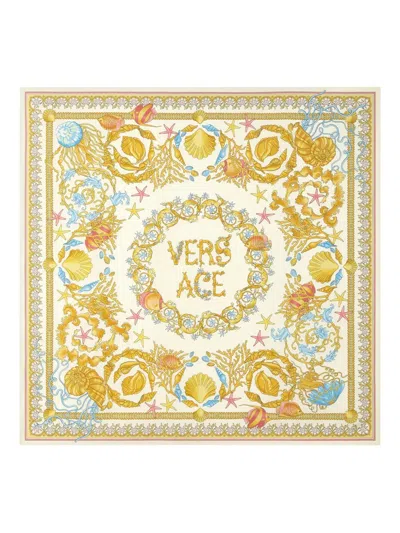 Versace Underwater Barocco Patterned Scarf