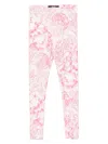 Versace Underwater Barocco-print Leggings In Pink