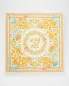 Versace Luxurious Scarf With Gold Accents And Sea Motifs