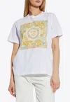 Versace Underwater Baroque Graphic Print Crew Neck T-shirt In White