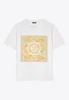 Versace Underwater Baroque Graphic Print Crew Neck T-shirt In White