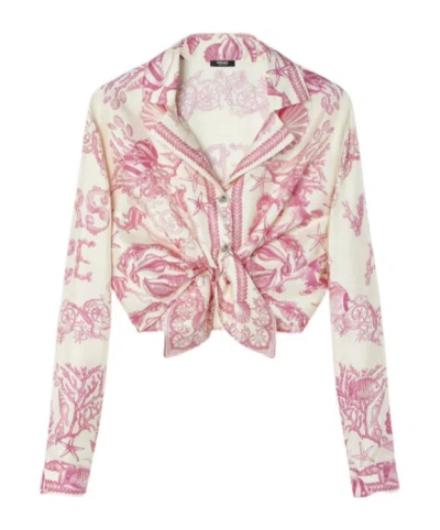 Versace Underwater Barocco Shirt In Pink