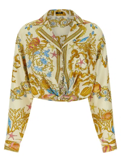 Versace Underwater Barocco Shirt And Blouse Gold In Multi