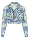 Versace Underwater Barocco Shirt And Blouse Multicolor In Blue