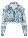 Versace Underwater Barocco Shirt And Blouse Multicolor In Blue
