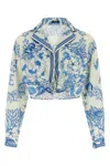 Versace Underwater Barocco Shirt And Blouse Multicolor In Blue