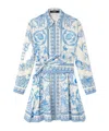 Versace Underwater Barocco Long Sleeve Cotton Poplin Shirtdress