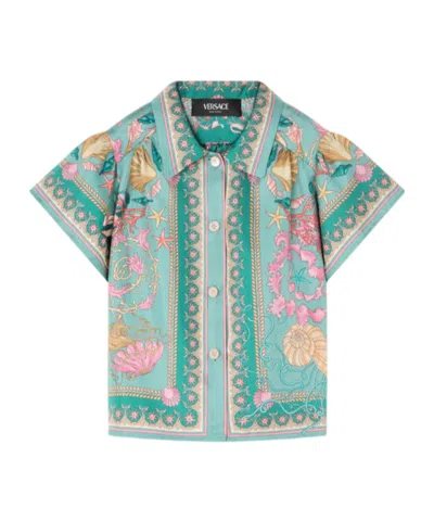 Versace Underwater Barocco Short-sleeve Shirt In Multi