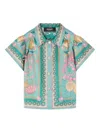 Versace Underwater Barocco Short-sleeve Shirt In Green