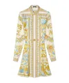 Versace Underwater Barocco Silk Midi Shirt Dress