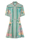 Versace La Vacanza Barocco-printed Silk Mini Shirt Dress