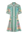 Versace La Vacanza Barocco-printed Silk Mini Shirt Dress