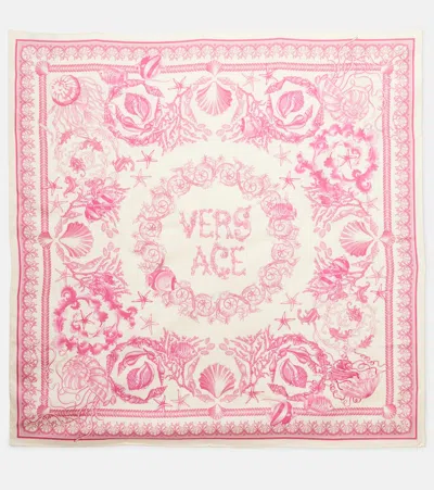 Versace Underwater Barocco Silk Satin Scarf