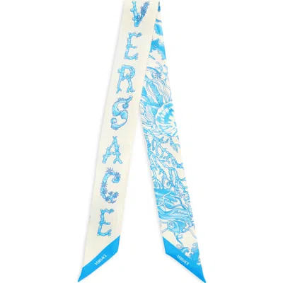 Versace Underwater Barocco Silk Skinny Scarf