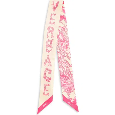 Versace Underwater Barocco Silk Skinny Scarf