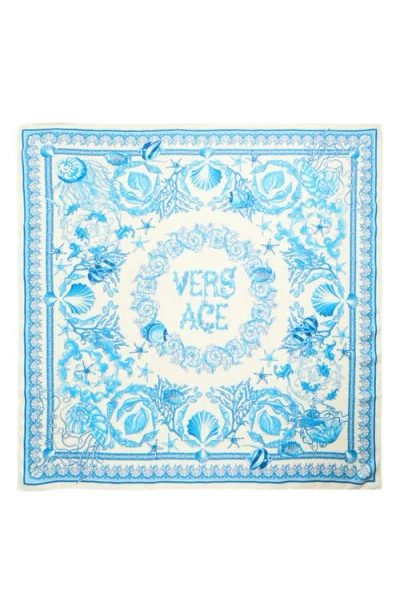 Versace Underwater Barocco Silk Square Scarf