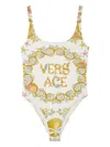 Versace Underwater Barocco One-piece Swimsuit In Yellow